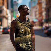 Port-au-Prince Afro-Haitians Men Tank Top Ayiti Map Pòtoprens Gold Color - Wonder Print Shop