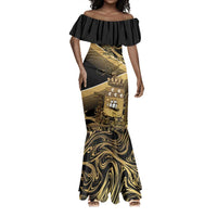 Port-au-Prince Afro-Haitians Mermaid Dress Ayiti Map Pòtoprens Gold Color LT14