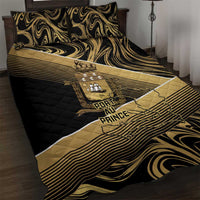 Port-au-Prince Afro-Haitians Quilt Bed Set Ayiti Map Pòtoprens Gold Color - Wonder Print Shop