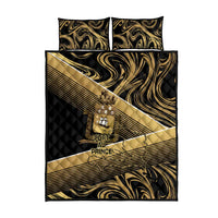 Port-au-Prince Afro-Haitians Quilt Bed Set Ayiti Map Pòtoprens Gold Color - Wonder Print Shop