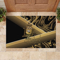 Port-au-Prince Afro-Haitians Rubber Doormat Ayiti Map Pòtoprens Gold Color - Wonder Print Shop