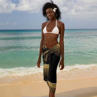Port-au-Prince Afro-Haitians Sarong Ayiti Map Pòtoprens Gold Color - Wonder Print Shop