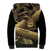Port-au-Prince Afro-Haitians Sherpa Hoodie Ayiti Map Pòtoprens Gold Color - Wonder Print Shop