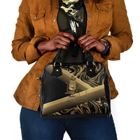 Port-au-Prince Afro-Haitians Shoulder Handbag Ayiti Map Pòtoprens Gold Color - Wonder Print Shop