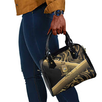 Port-au-Prince Afro-Haitians Shoulder Handbag Ayiti Map Pòtoprens Gold Color - Wonder Print Shop
