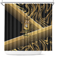 Port-au-Prince Afro-Haitians Shower Curtain Ayiti Map Pòtoprens Gold Color - Wonder Print Shop