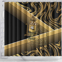 Port-au-Prince Afro-Haitians Shower Curtain Ayiti Map Pòtoprens Gold Color - Wonder Print Shop