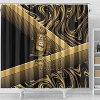 Port-au-Prince Afro-Haitians Shower Curtain Ayiti Map Pòtoprens Gold Color - Wonder Print Shop