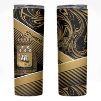 Port-au-Prince Afro-Haitians Skinny Tumbler Ayiti Map Pòtoprens Gold Color - Wonder Print Shop