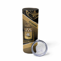 Port-au-Prince Afro-Haitians Skinny Tumbler Ayiti Map Pòtoprens Gold Color - Wonder Print Shop
