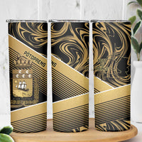 Port-au-Prince Afro-Haitians Skinny Tumbler Ayiti Map Pòtoprens Gold Color - Wonder Print Shop