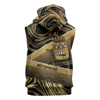 Port-au-Prince Afro-Haitians Sleeveless Hoodie Ayiti Map Pòtoprens Gold Color - Wonder Print Shop