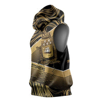 Port-au-Prince Afro-Haitians Sleeveless Hoodie Ayiti Map Pòtoprens Gold Color - Wonder Print Shop