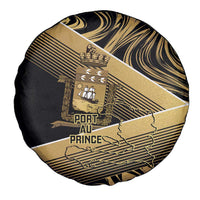 Port-au-Prince Afro-Haitians Spare Tire Cover Ayiti Map Pòtoprens Gold Color - Wonder Print Shop