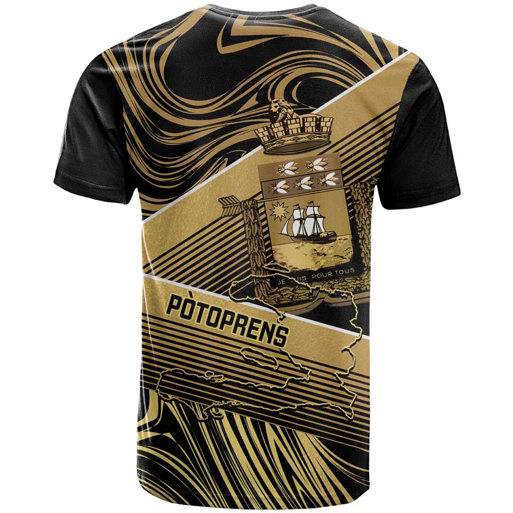 Port-au-Prince Afro-Haitians T shirt Ayiti Map Pòtoprens Gold Color LT14