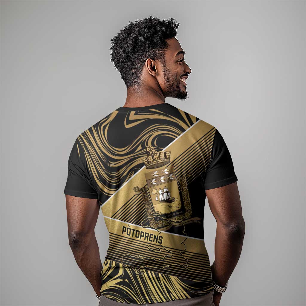 Port-au-Prince Afro-Haitians T shirt Ayiti Map Pòtoprens Gold Color LT14