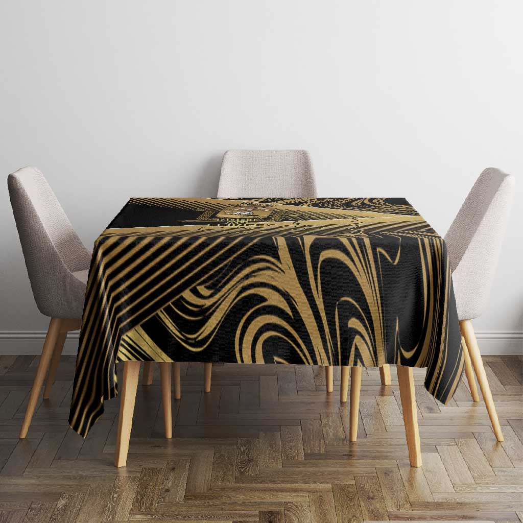 Port-au-Prince Afro-Haitians Tablecloth Ayiti Map Pòtoprens Gold Color - Wonder Print Shop