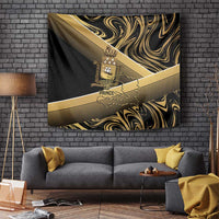 Port-au-Prince Afro-Haitians Tapestry Ayiti Map Pòtoprens Gold Color - Wonder Print Shop