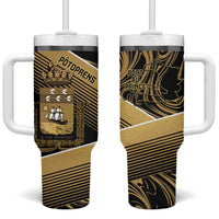 Port-au-Prince Afro-Haitians Tumbler With Handle Ayiti Map Pòtoprens Gold Color - Wonder Print Shop