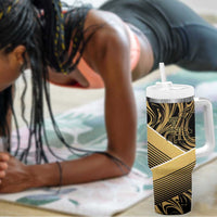 Port-au-Prince Afro-Haitians Tumbler With Handle Ayiti Map Pòtoprens Gold Color - Wonder Print Shop