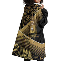 Port-au-Prince Afro-Haitians Wearable Blanket Hoodie Ayiti Map Pòtoprens Gold Color - Wonder Print Shop