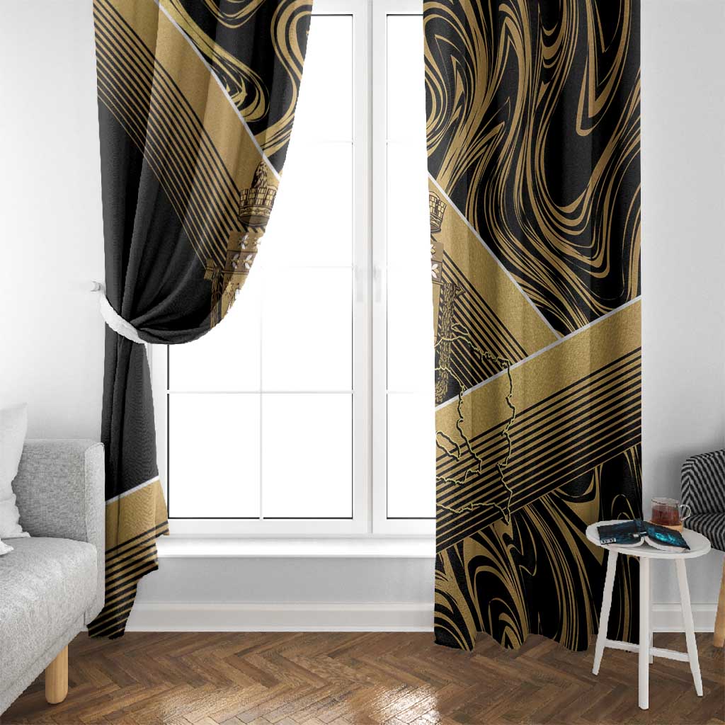 Port-au-Prince Afro-Haitians Window Curtain Ayiti Map Pòtoprens Gold Color - Wonder Print Shop