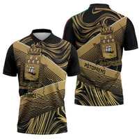 Port-au-Prince Afro-Haitians Zipper Polo Shirt Ayiti Map Pòtoprens Gold Color - Wonder Print Shop