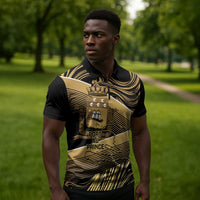 Port-au-Prince Afro-Haitians Zipper Polo Shirt Ayiti Map Pòtoprens Gold Color - Wonder Print Shop