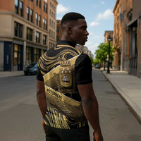 Port-au-Prince Afro-Haitians Zipper Polo Shirt Ayiti Map Pòtoprens Gold Color - Wonder Print Shop