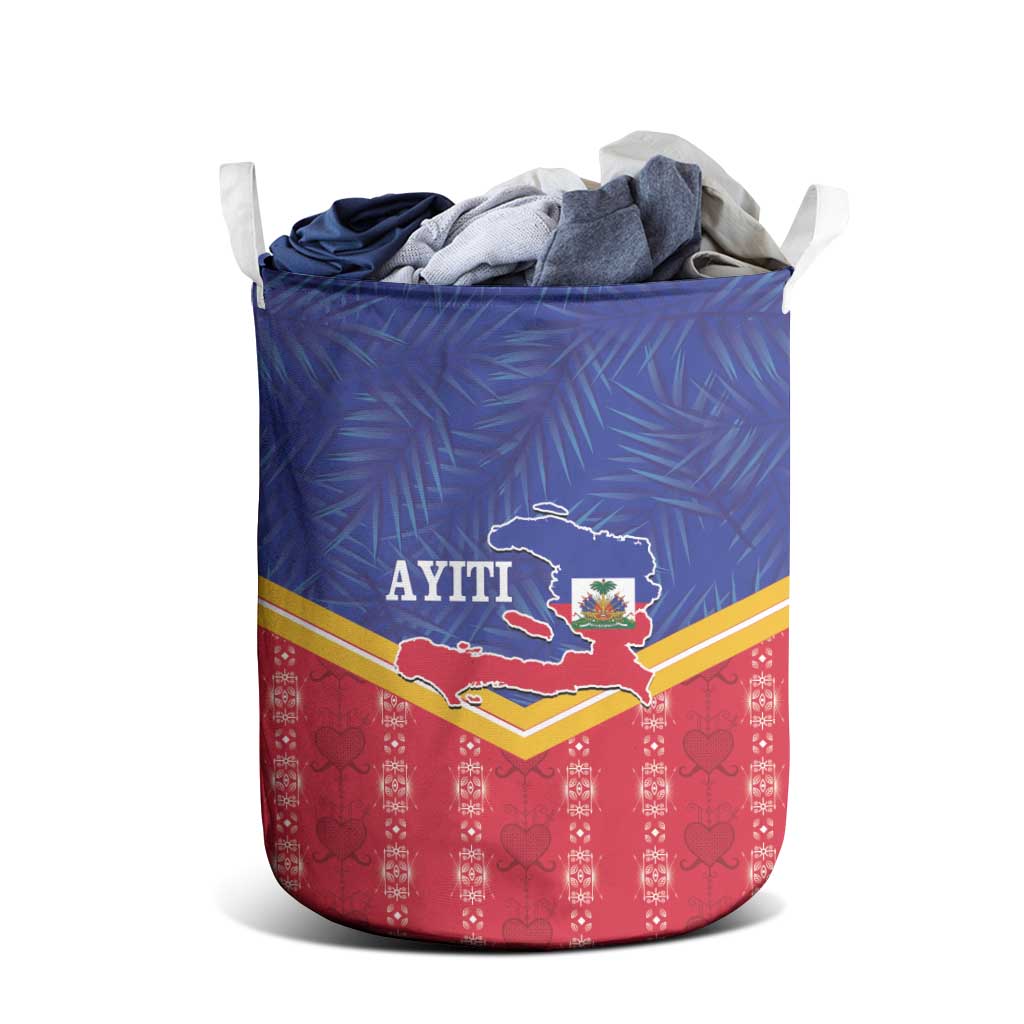 Afro-Haitians Laundry Basket Proud Ayiti Veve Vodou Royal Palm Leaves - Wonder Print Shop