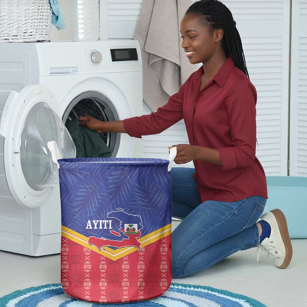 Afro-Haitians Laundry Basket Proud Ayiti Veve Vodou Royal Palm Leaves - Wonder Print Shop