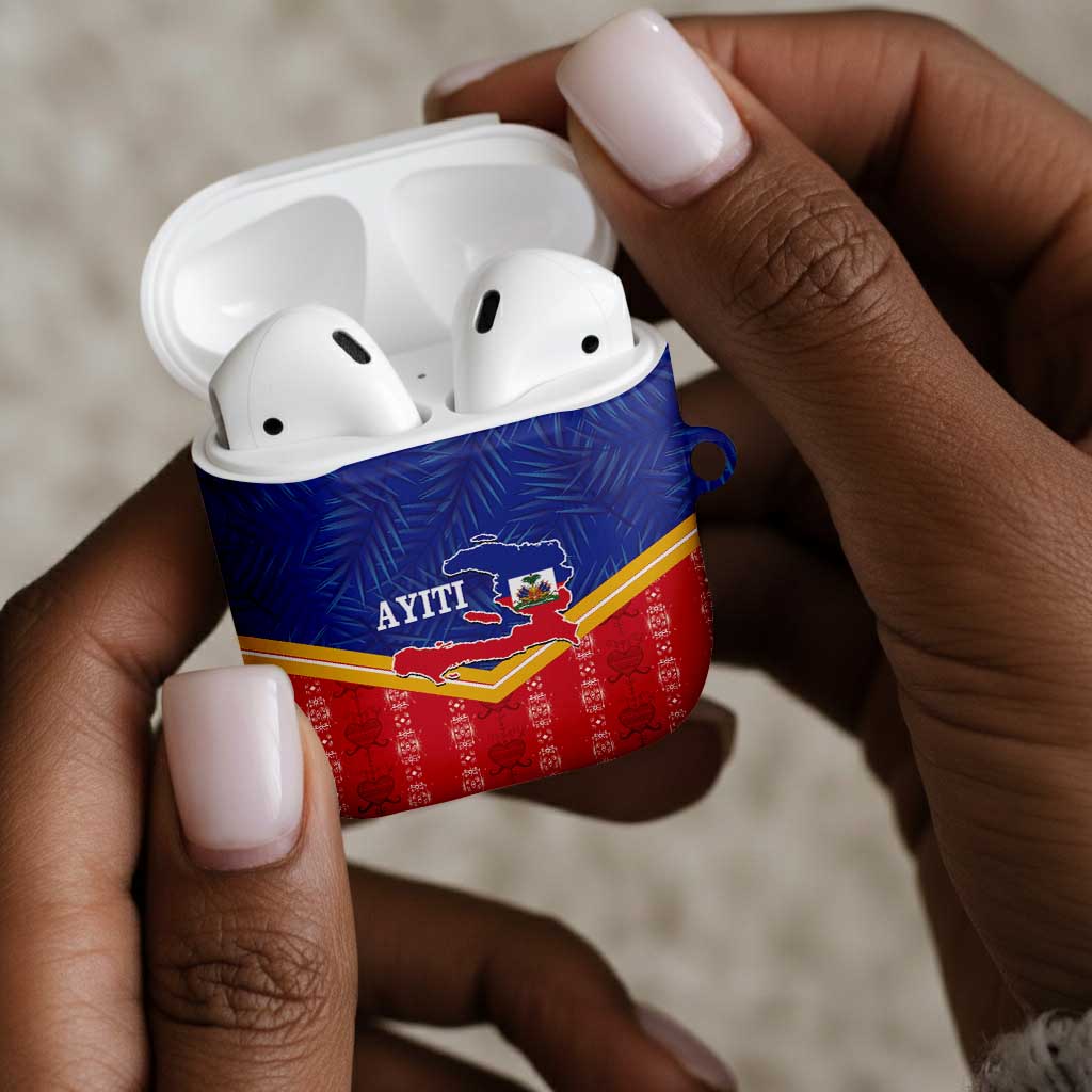 Afro-Haitians AirPods Case Proud Ayiti Veve Vodou Royal Palm Leaves - Wonder Print Shop