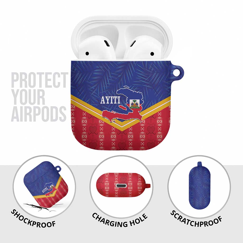 Afro-Haitians AirPods Case Proud Ayiti Veve Vodou Royal Palm Leaves - Wonder Print Shop