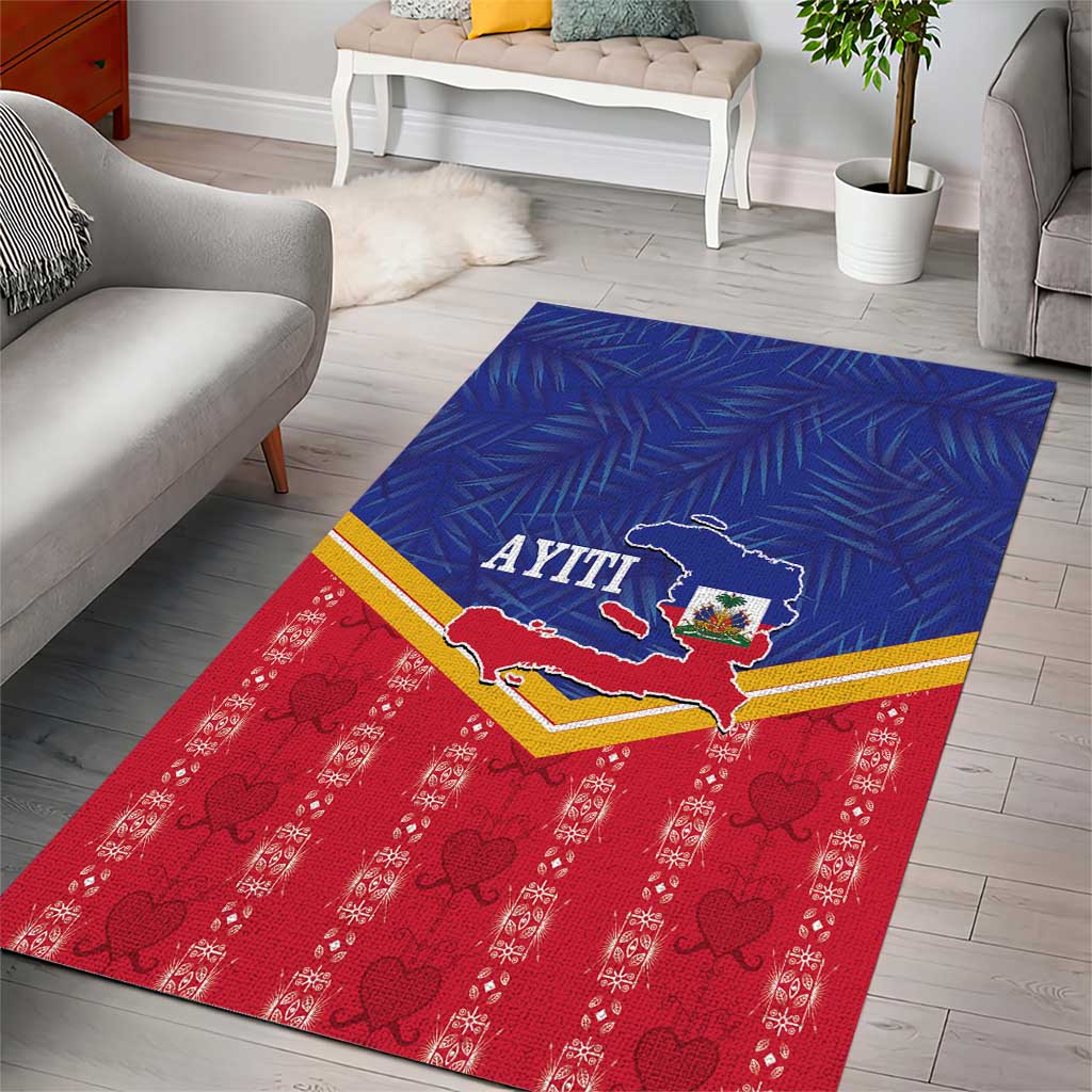 Afro-Haitians Area Rug Proud Ayiti Veve Vodou Royal Palm Leaves - Wonder Print Shop