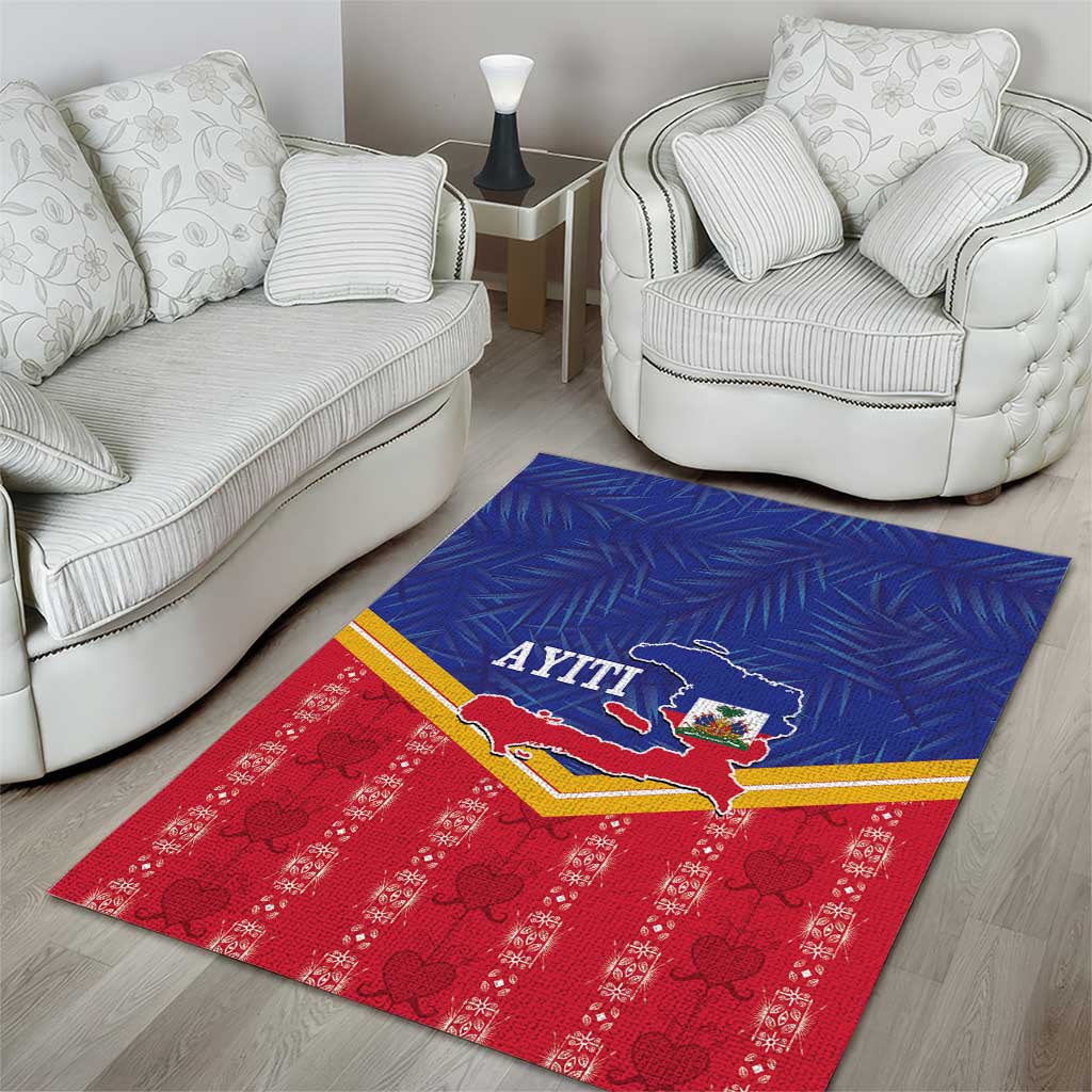 Afro-Haitians Area Rug Proud Ayiti Veve Vodou Royal Palm Leaves - Wonder Print Shop