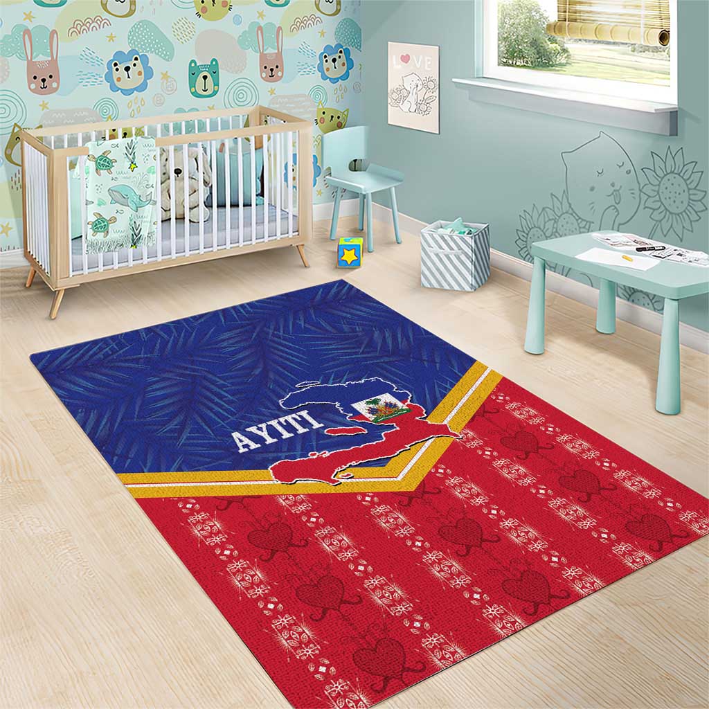 Afro-Haitians Area Rug Proud Ayiti Veve Vodou Royal Palm Leaves - Wonder Print Shop