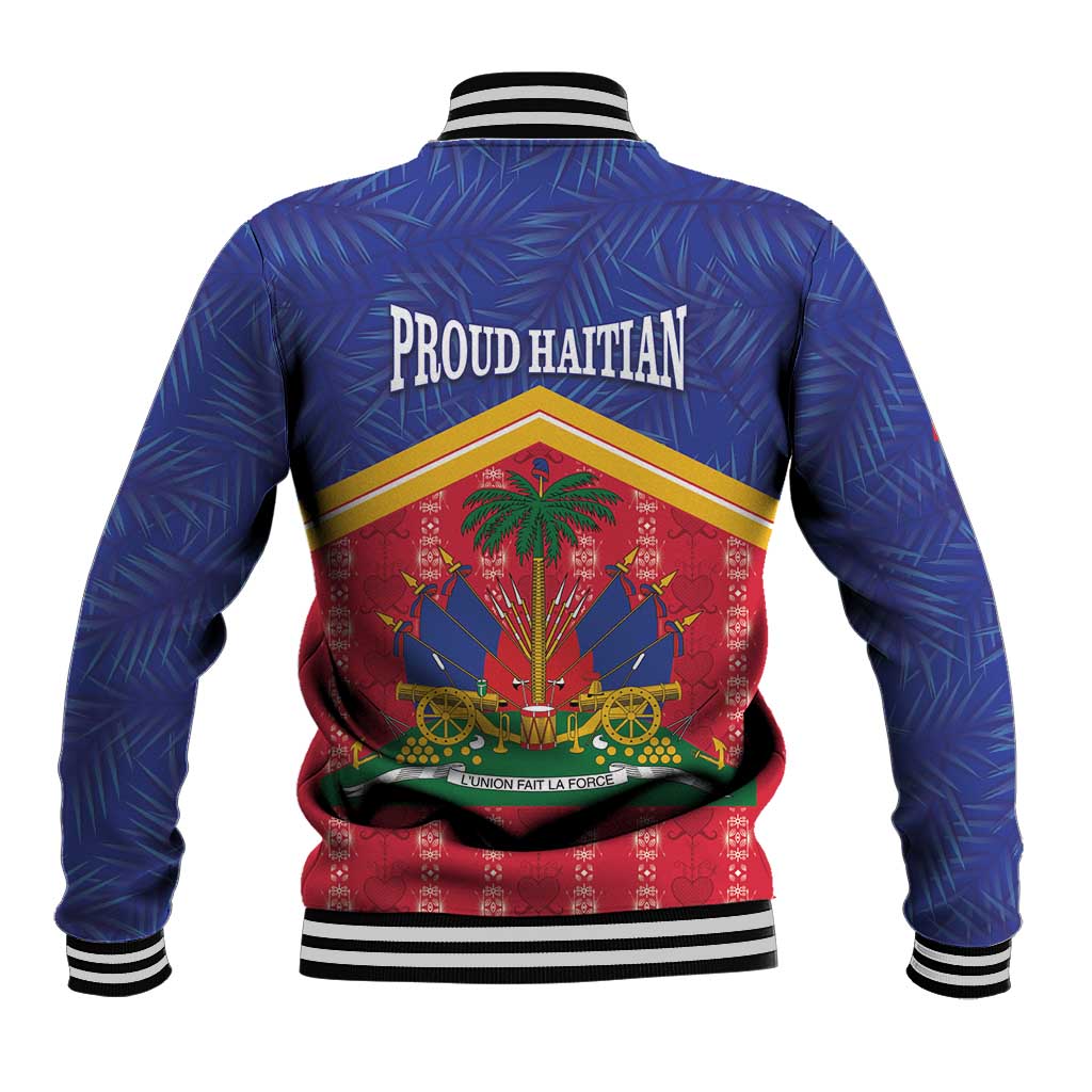Afro-Haitians Baseball Jacket Proud Ayiti Veve Vodou Royal Palm Leaves - Wonder Print Shop