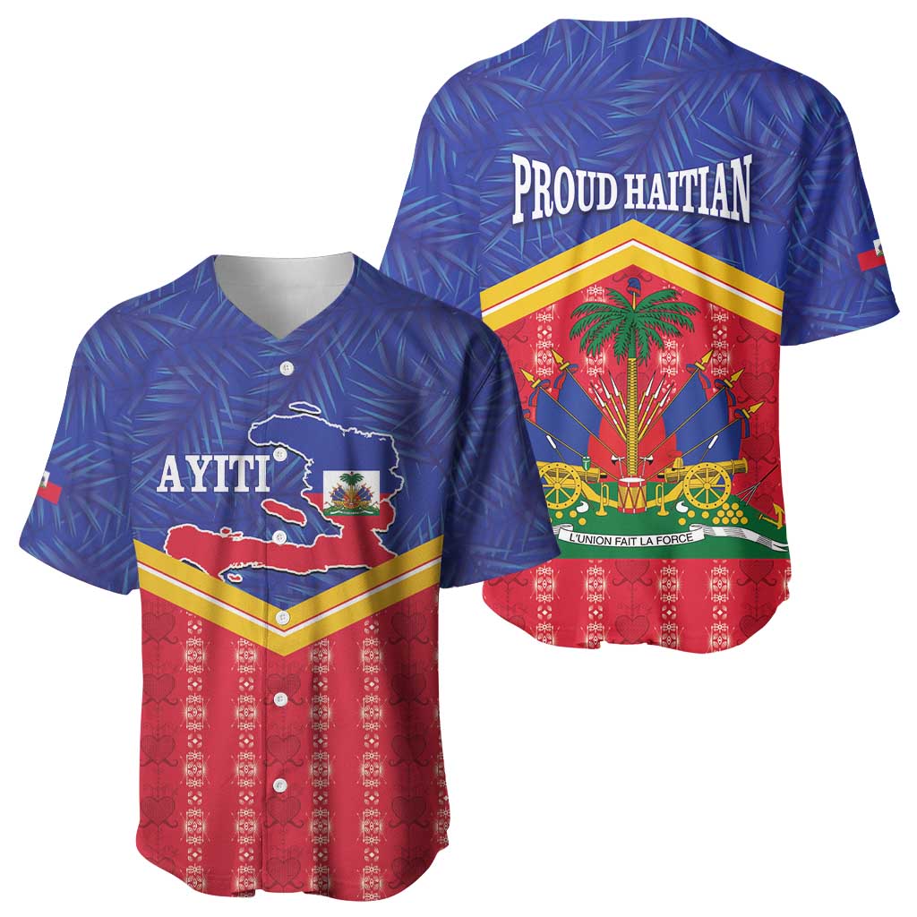 Afro-Haitians Baseball Jersey Proud Ayiti Veve Vodou Royal Palm Leaves LT14