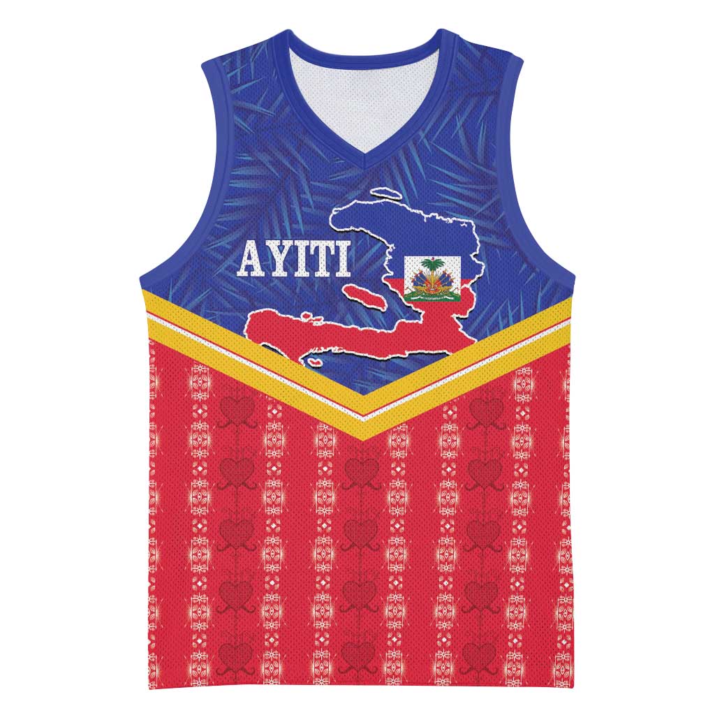 Afro-Haitians Basketball Jersey Proud Ayiti Veve Vodou Royal Palm Leaves - Wonder Print Shop