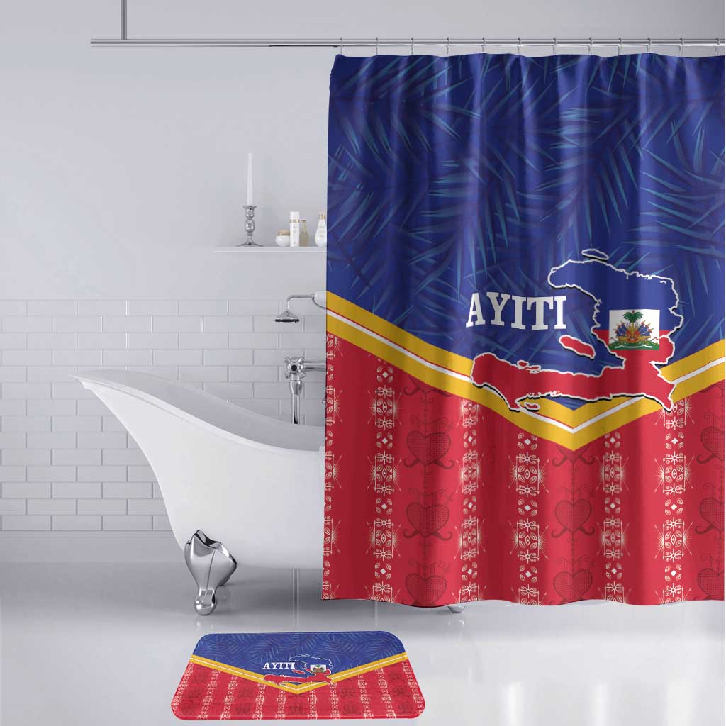 Afro-Haitians Bathroom Set Proud Ayiti Veve Vodou Royal Palm Leaves - Wonder Print Shop