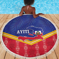 Afro-Haitians Beach Blanket Proud Ayiti Veve Vodou Royal Palm Leaves - Wonder Print Shop
