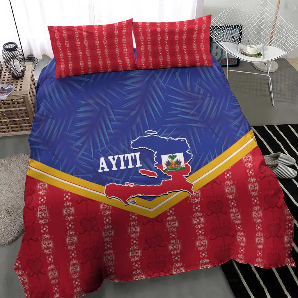 Afro-Haitians Bedding Set Proud Ayiti Veve Vodou Royal Palm Leaves - Wonder Print Shop