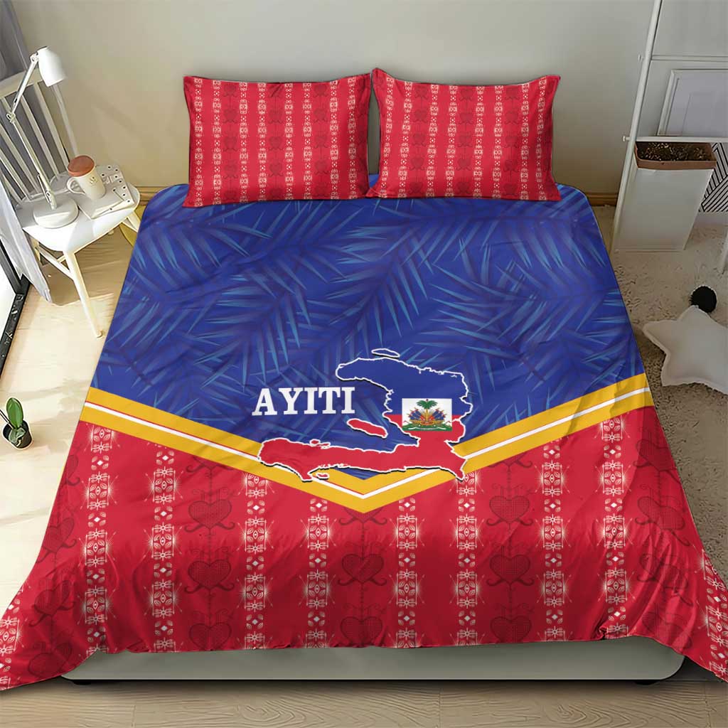 Afro-Haitians Bedding Set Proud Ayiti Veve Vodou Royal Palm Leaves - Wonder Print Shop