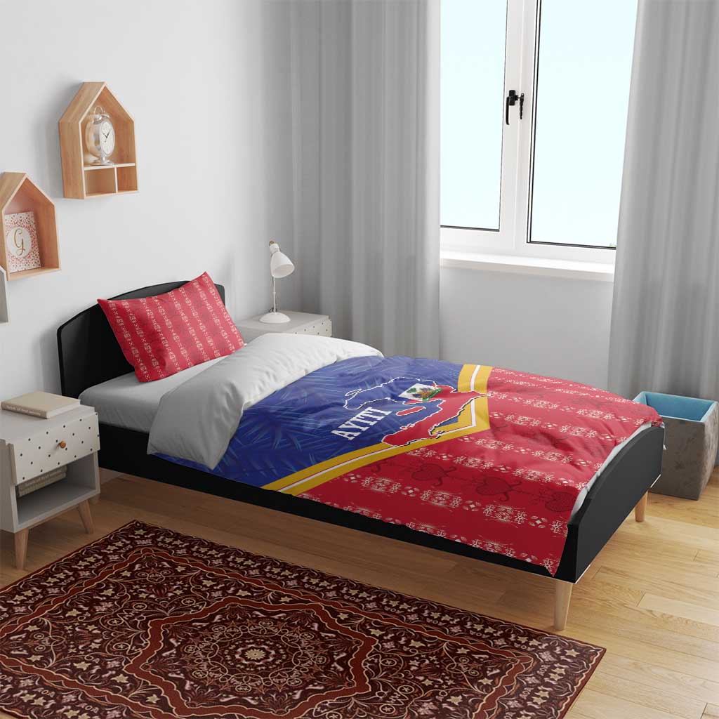Afro-Haitians Bedding Set Proud Ayiti Veve Vodou Royal Palm Leaves - Wonder Print Shop