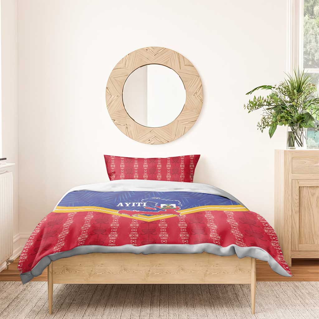 Afro-Haitians Bedding Set Proud Ayiti Veve Vodou Royal Palm Leaves - Wonder Print Shop