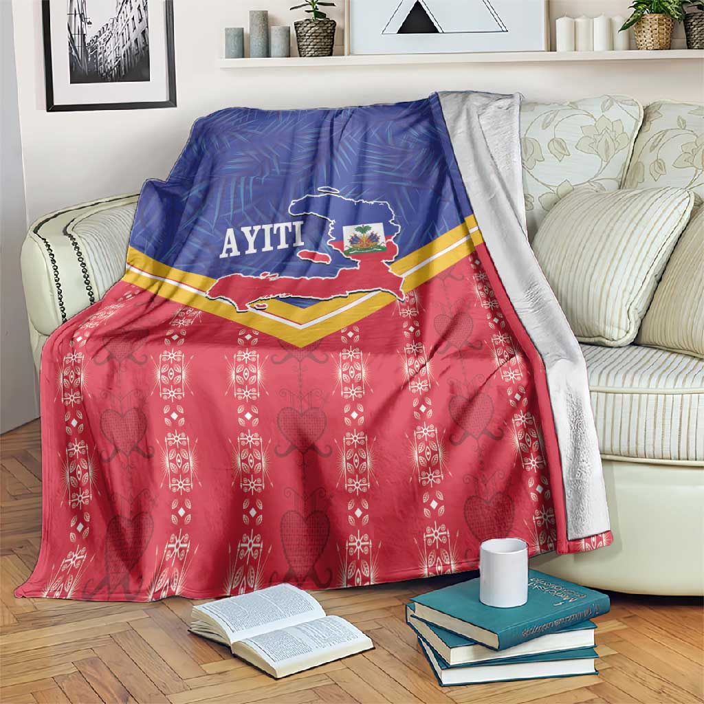 Afro-Haitians Blanket Proud Ayiti Veve Vodou Royal Palm Leaves - Wonder Print Shop