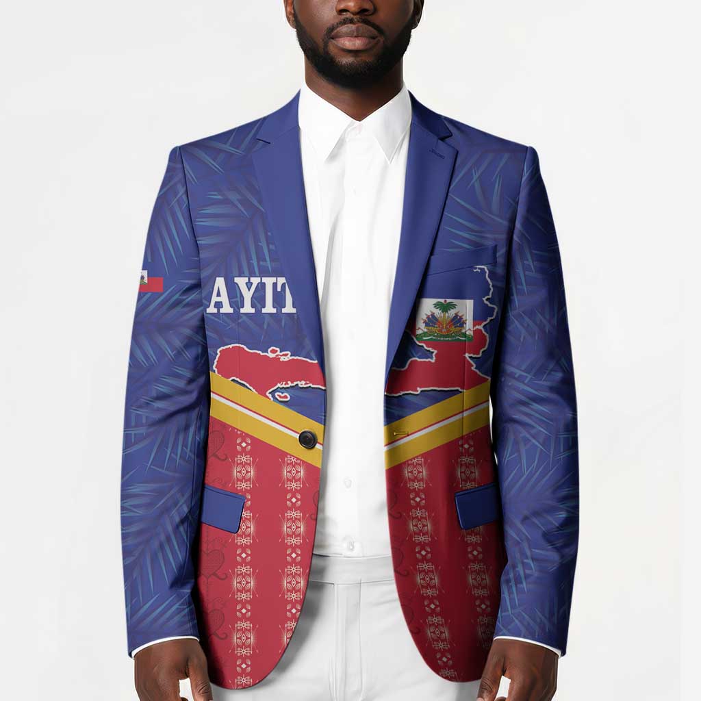 Afro-Haitians Blazer Proud Ayiti Veve Vodou Royal Palm Leaves - Wonder Print Shop
