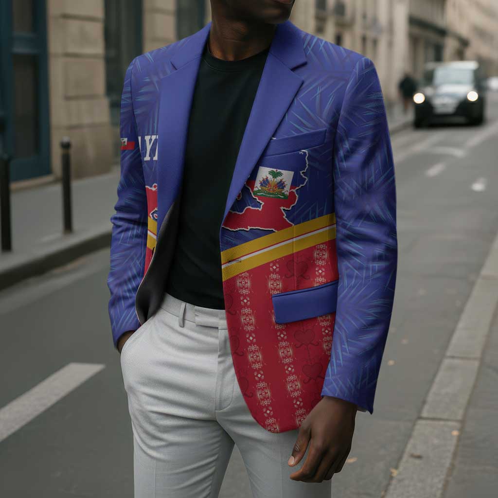 Afro-Haitians Blazer Proud Ayiti Veve Vodou Royal Palm Leaves - Wonder Print Shop