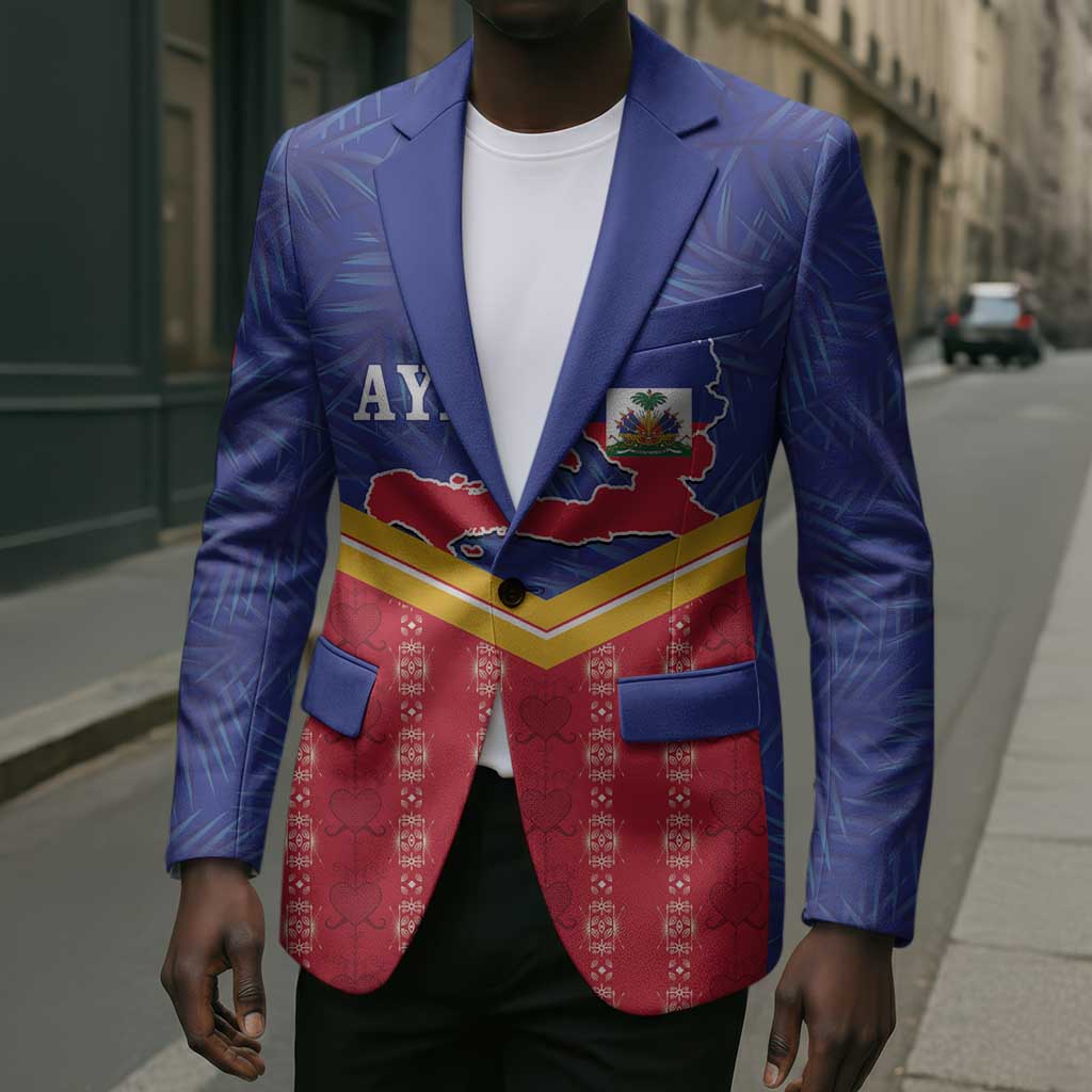 Afro-Haitians Blazer Proud Ayiti Veve Vodou Royal Palm Leaves - Wonder Print Shop