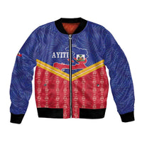 Afro-Haitians Bomber Jacket Proud Ayiti Veve Vodou Royal Palm Leaves - Wonder Print Shop